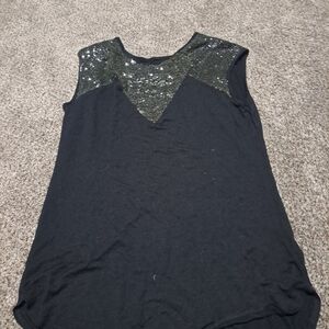 Black Sequin Women's Top